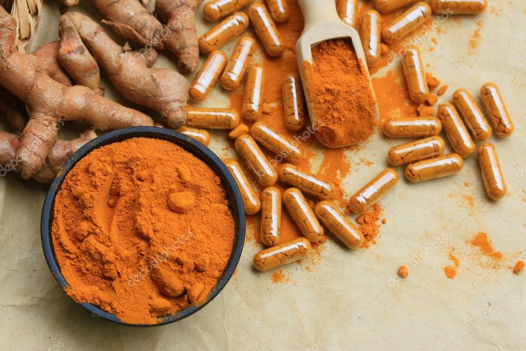 A lot turmeric capsules Stock Photo by ©oilslo 108543386