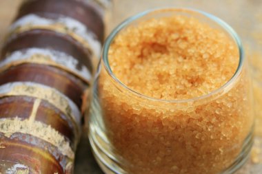 Organik kahverengi şeker tatlı