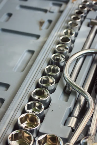 Box wrench head bits for the screwdriver — Stock Photo, Image