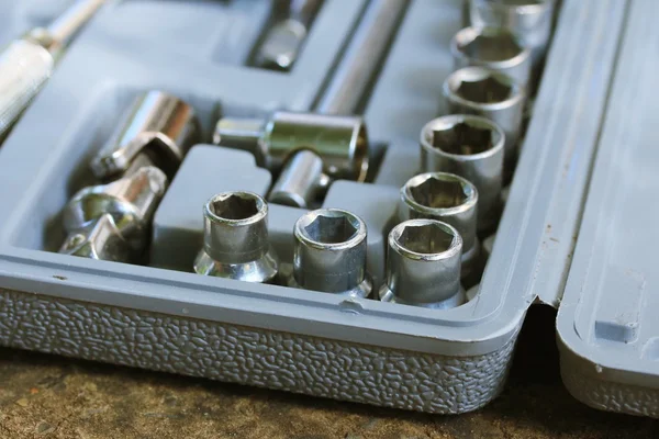 Box wrench head bits for the screwdriver — Stock Photo, Image