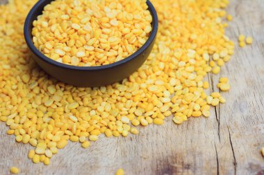 soya tohumları üzerinde ahşap