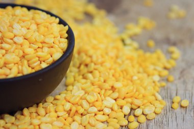 soya tohumları üzerinde ahşap