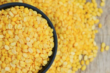 soya tohumları üzerinde ahşap