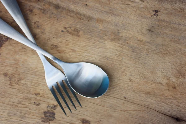 Fork and spoon silverware — Stock Photo, Image
