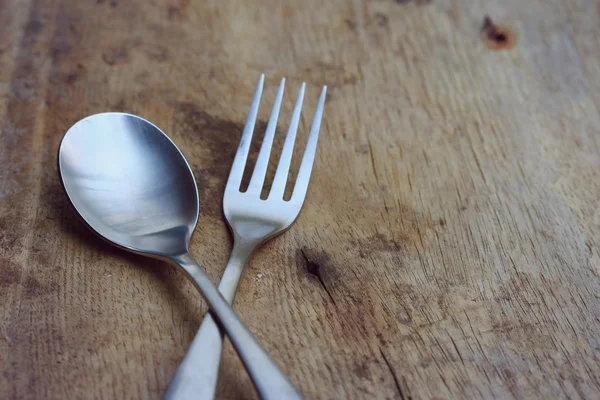 Fork and spoon silverware — Stock Photo, Image