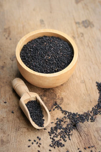 Getrockneter schwarzer Sesam — Stockfoto