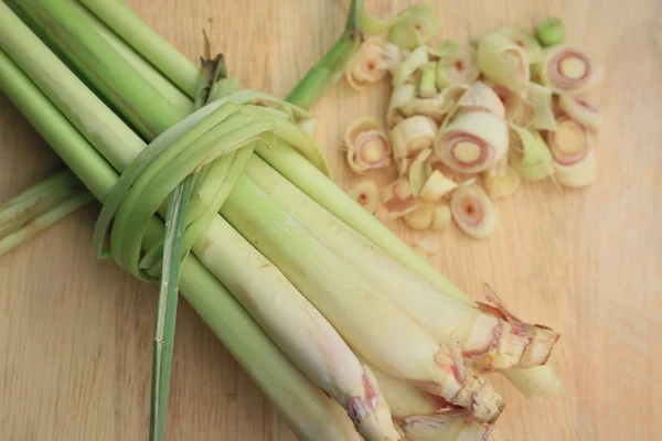 lemon grass on wooden