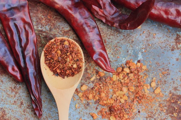 Cayenne peper en gedroogde — Stockfoto