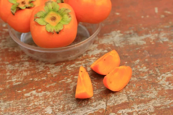 Söta färska persimon frukt — Stockfoto