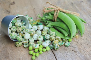 Yeşil soya fasulyesi ile kaplı