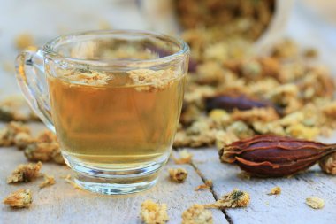 Chrysanthemum çayı ve kurutulmuş