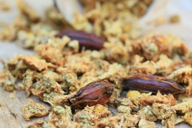 Chrysanthemum çayı ve kurutulmuş