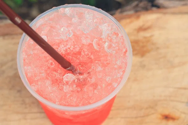 Red beverage strawberry soda — Stock Photo, Image