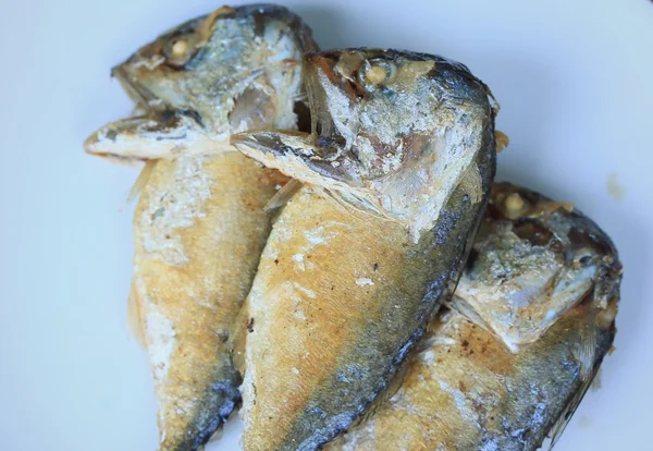 Mackerel goreng di kayu — Stok Foto