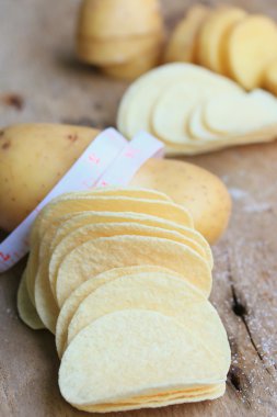 Taze patates patates cipsi ile