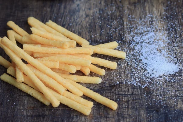French fries with potatoes — Stock Photo, Image