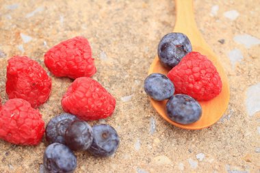 Ahududu ile taze yaban mersini