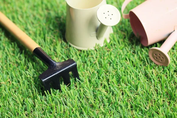 Herramienta de jardinería en hierba — Foto de Stock