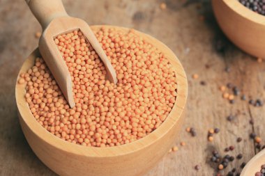 ahşap üzerine hardal tohumu