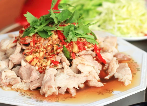 Baharatlı salata pork-Asya gıda — Stok fotoğraf