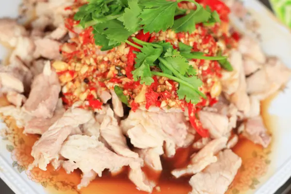 Baharatlı salata pork-Asya gıda — Stok fotoğraf