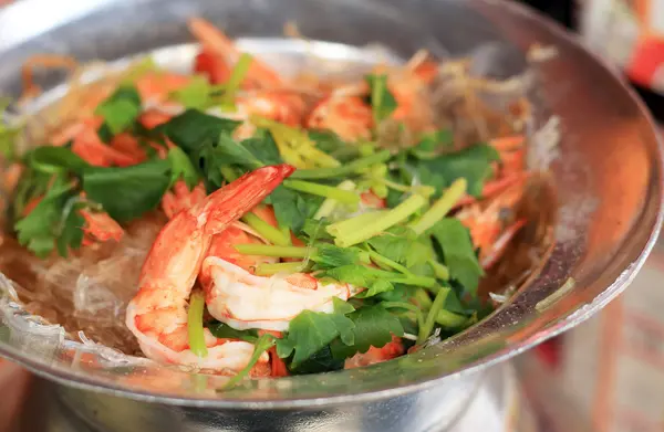 Shrimp with vermicelli - Chinese food — Stok Foto