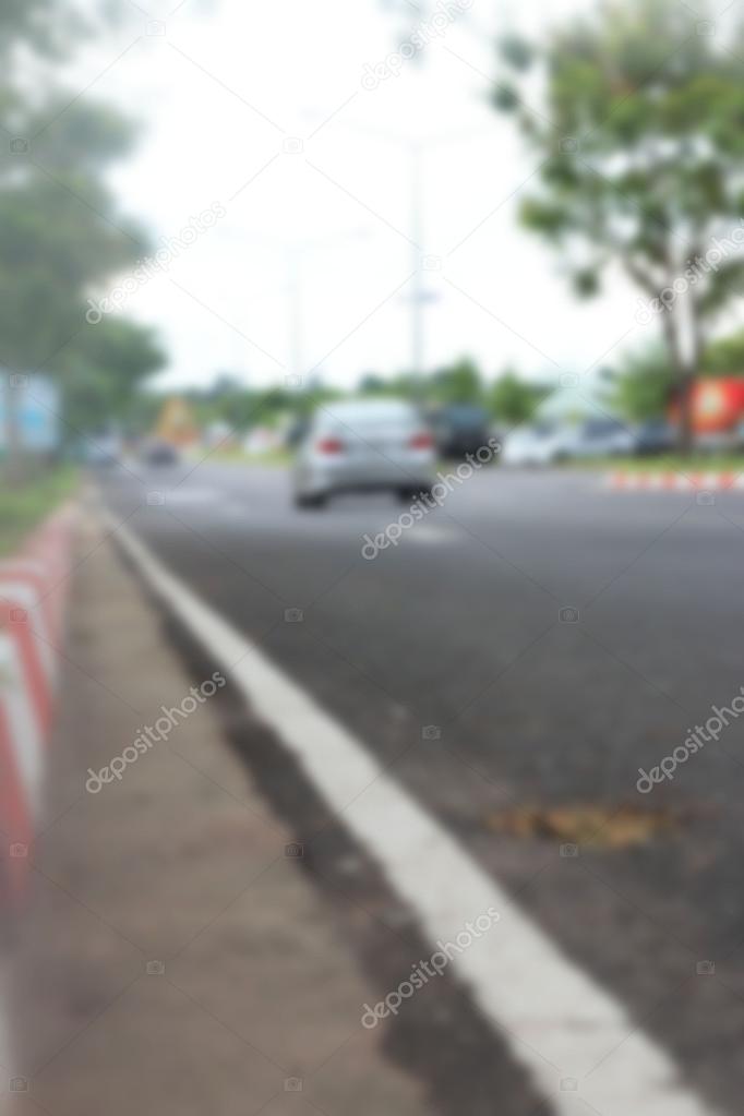 blurred of car in city