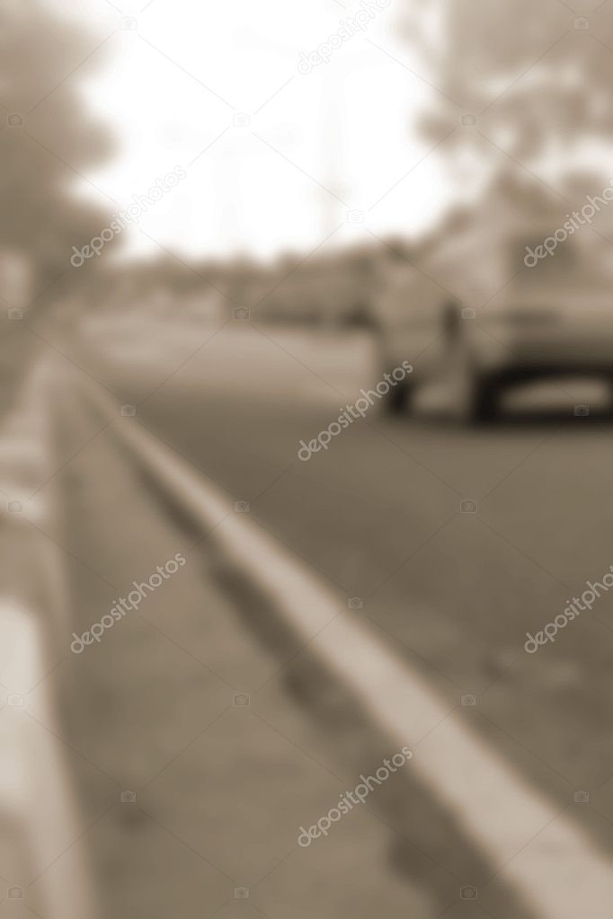 blurred of car in city