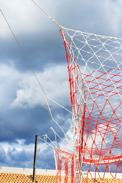 Close up soccer nets goal football — Stock Photo, Image