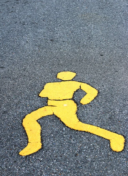 Sign runners on road — Stock Photo, Image