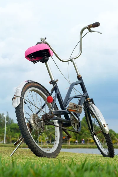 Bicicletta su erba verde — Foto Stock