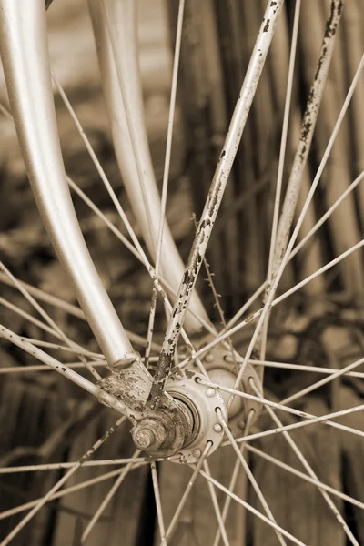 Primo piano di vintage vecchia bicicletta . — Foto Stock