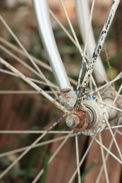Bliska starodawny stary rower. — Zdjęcie stockowe