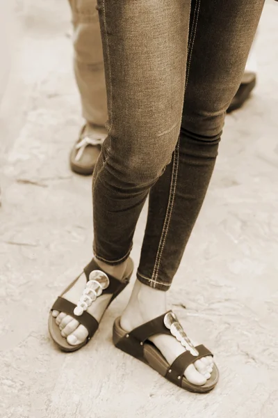 Piernas y zapatos — Foto de Stock