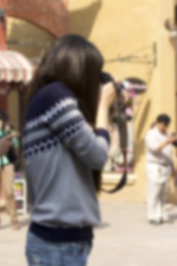 fotoğraf çekmek için bir kamera ile bulanık