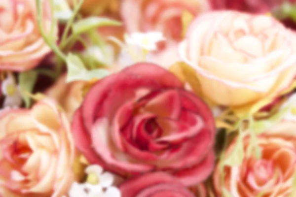 Blurred beautiful of rose artificial flowers — Stock Photo, Image