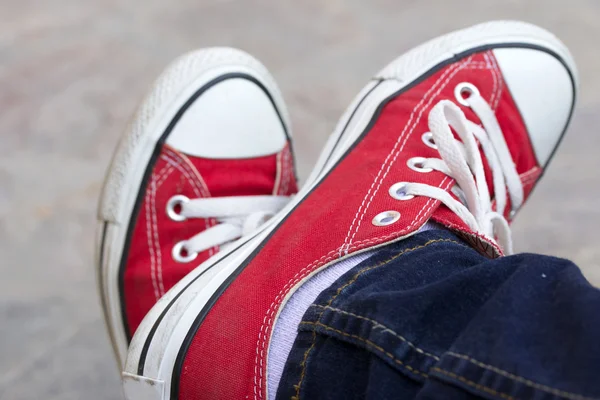 Red sneakers — Stock Photo, Image