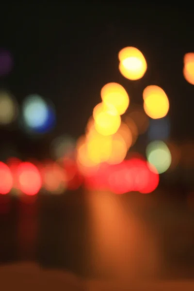 Blurred of car in city at night — Stock Photo, Image