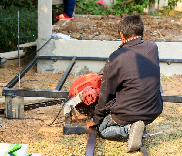 Lavoratori edili sfocati — Foto Stock