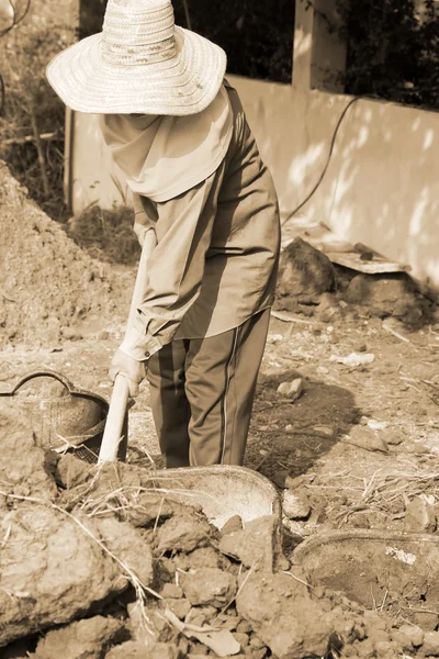 Trabajadores de la construcción borrosa — Foto de Stock