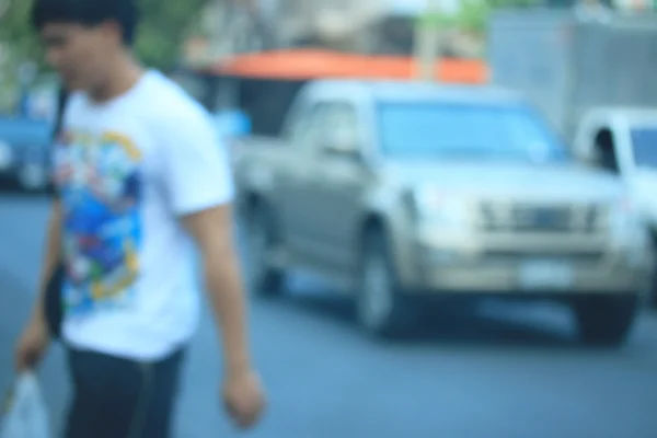 Blurred of car in city — Stock Photo, Image