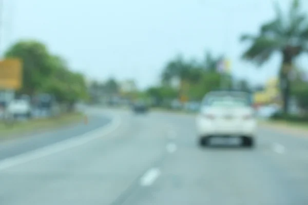 Dimsyn på bilen i staden — Stockfoto