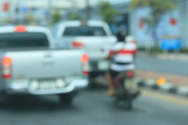 Embaçado de carro na cidade — Fotografia de Stock