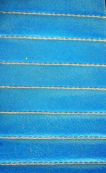 Close-up texture of vintage blue leather sofa — Stock Photo, Image