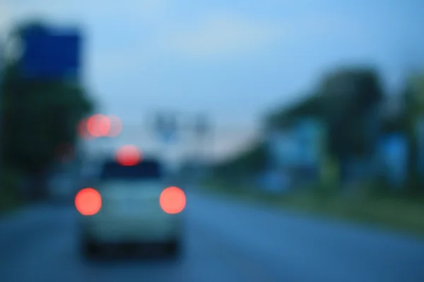 Blurred of car in city at night