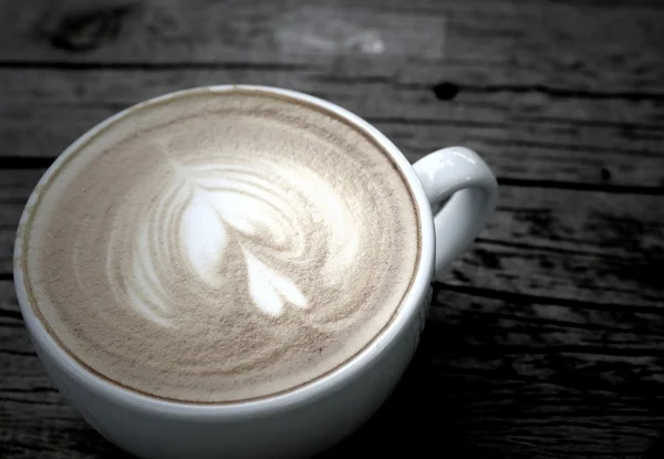 Vintage Latte Art Kaffee — Stockfoto