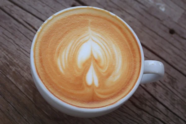 Vintage latte art coffee — Stock Photo, Image