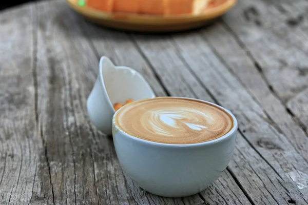 Vintage Latte Art Kaffee — Stockfoto