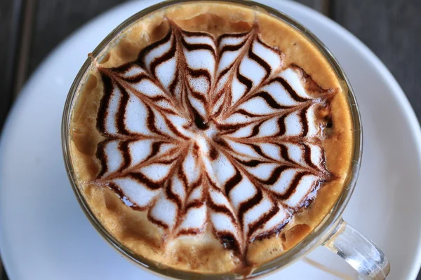 Café vintage latte art — Photo