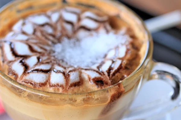 Vintage latte art coffee — Stock Photo, Image